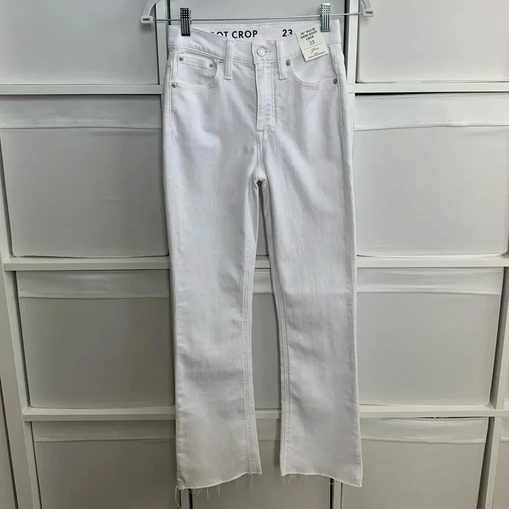 J.Crew Billie Demi Boot Crop Jean White